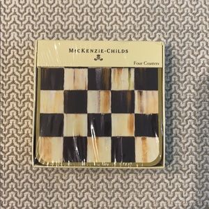 MacKenzie-Childs courtly check set of 4 coasters